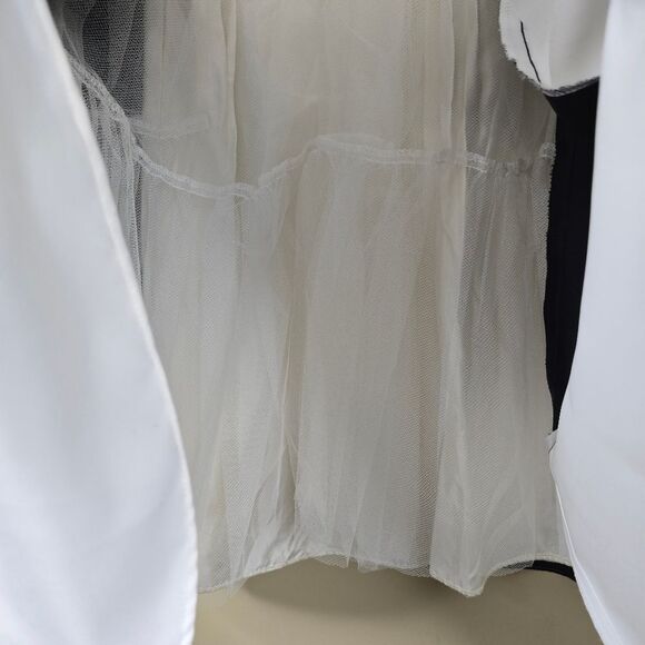 Jessica McClintock for Gunne Sax vintage black & white block satin dress size 7 - Picture 3 of 8